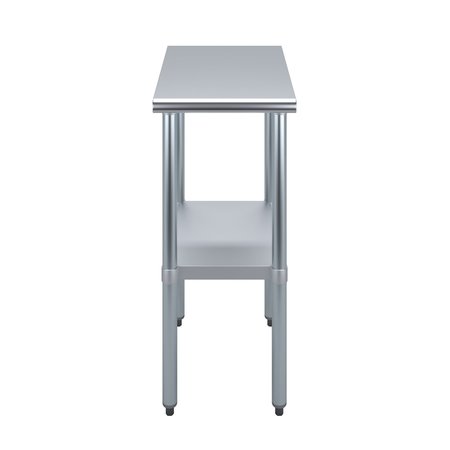 Amgood Stainless Steel Metal Table with Undershelf, 15 Long X 24 Deep AMG WT-2415